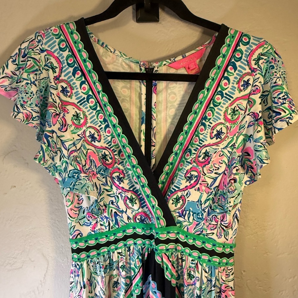 Lilly Pulitzer Roselle Maxi Dress Let's Get Wild print Size 0 - Picture 7 of 12